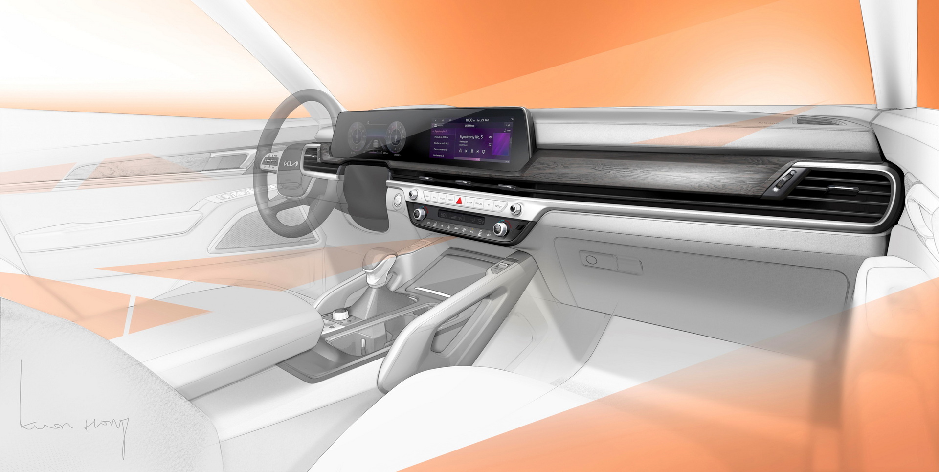 Download 2023 Kia Telluride X-Pro - Design Sketch HD Wallpaper 1920x965 #41
