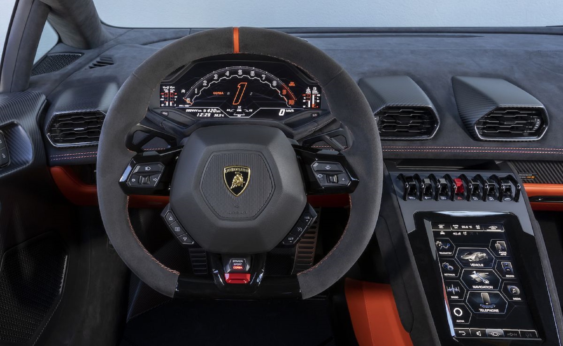 Download 2023 Lamborghini Huracán Tecnica - Interior, Steering Wheel HD Wallpaper 1921x1181 #211