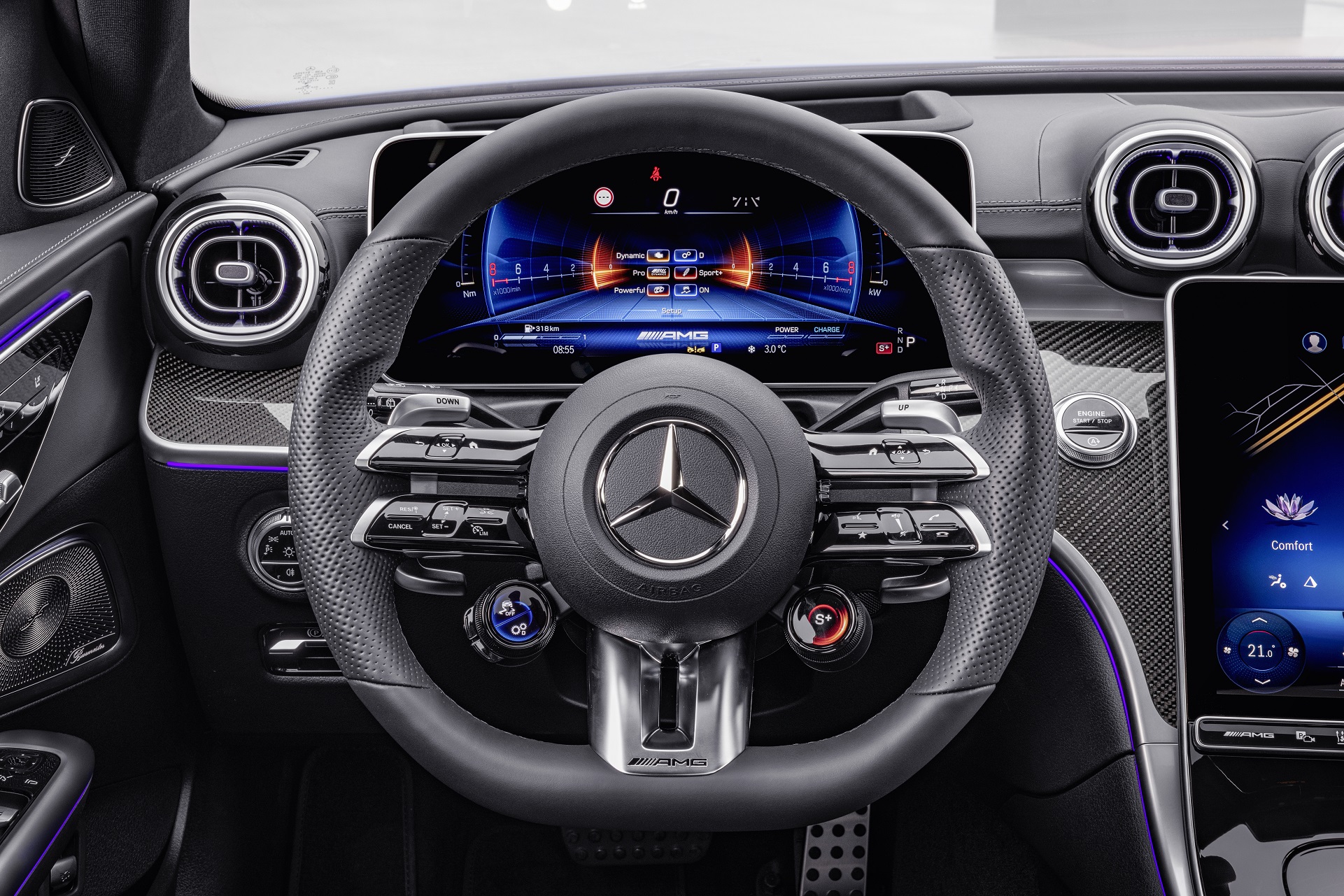Download 2023 Mercedes-AMG C 43 Estate - Interior, Steering Wheel HD Wallpaper 1921x1281 #30
