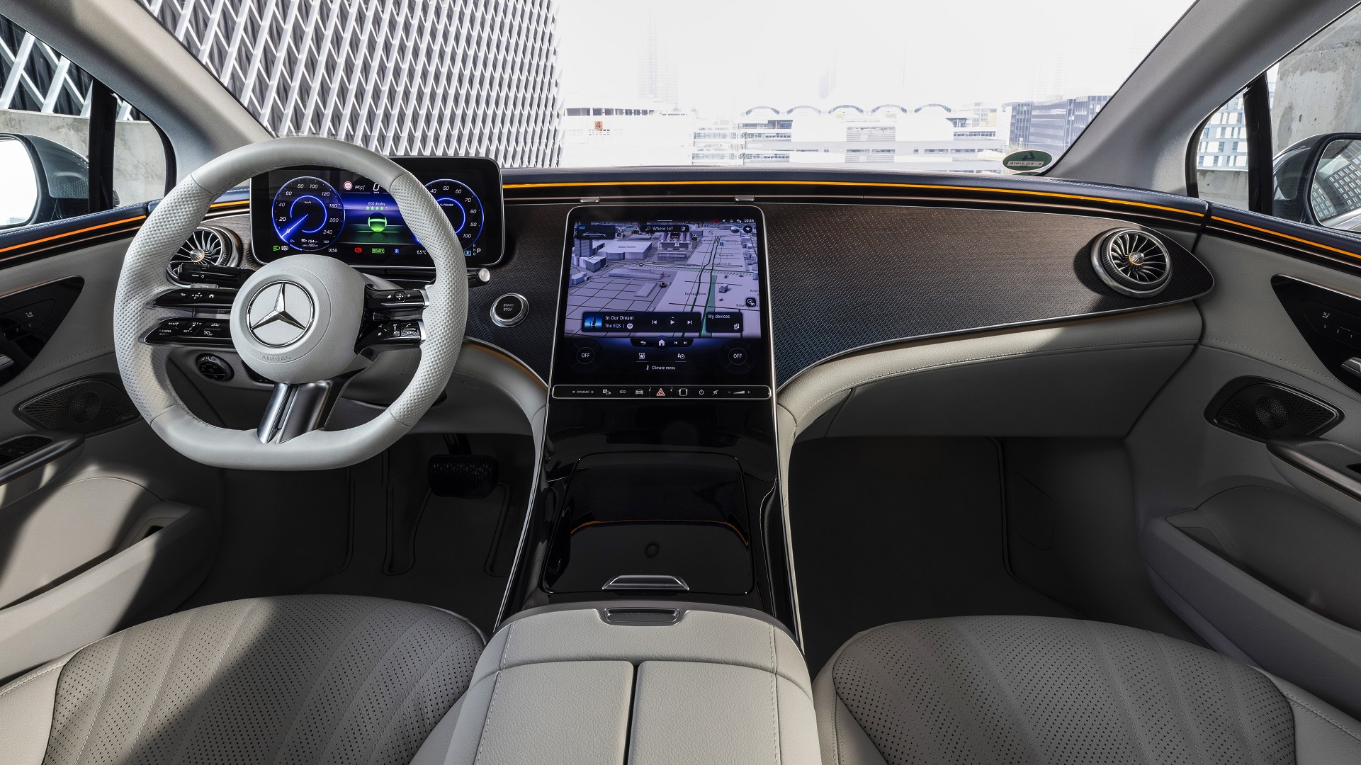 Download 2023 Mercedes-Benz EQE 350+ - Interior, Cockpit HD Wallpaper 1921x1080 #7