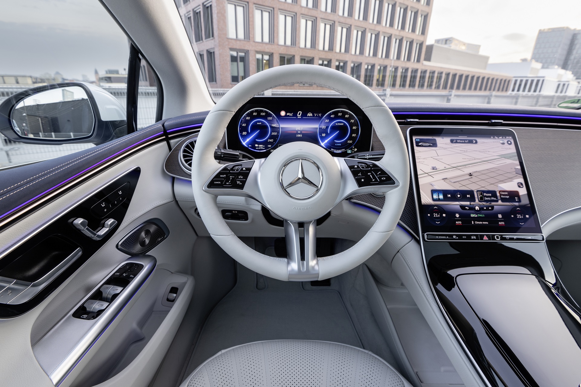 Download 2023 Mercedes-Benz EQE 350+ - Interior, Steering Wheel HD Wallpaper 1921x1280 #25