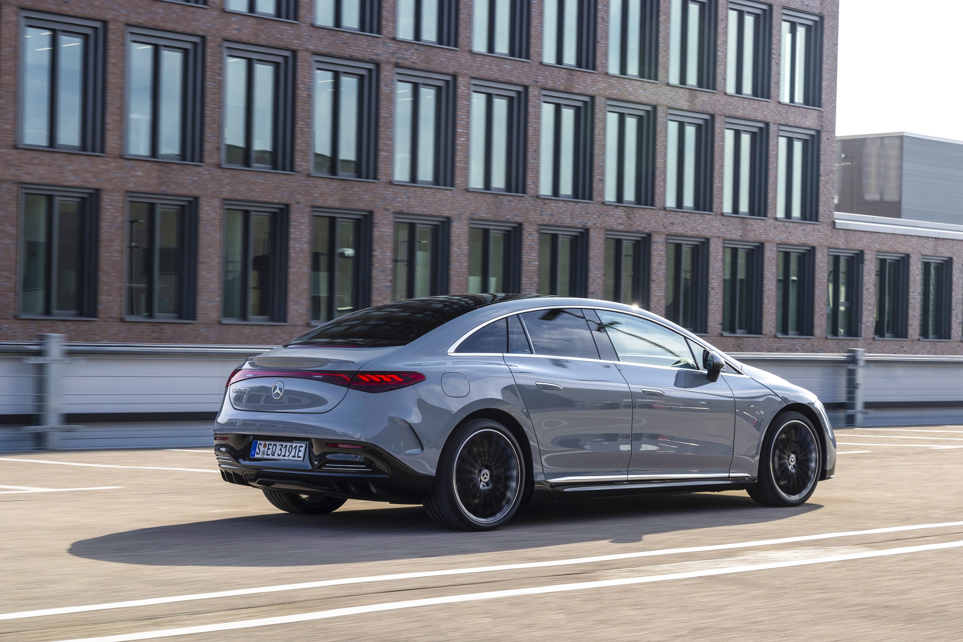 Download 2023 Mercedes-Benz EQE 350+ - Rear Three-Quarter HD Wallpaper 1921x1281 #2