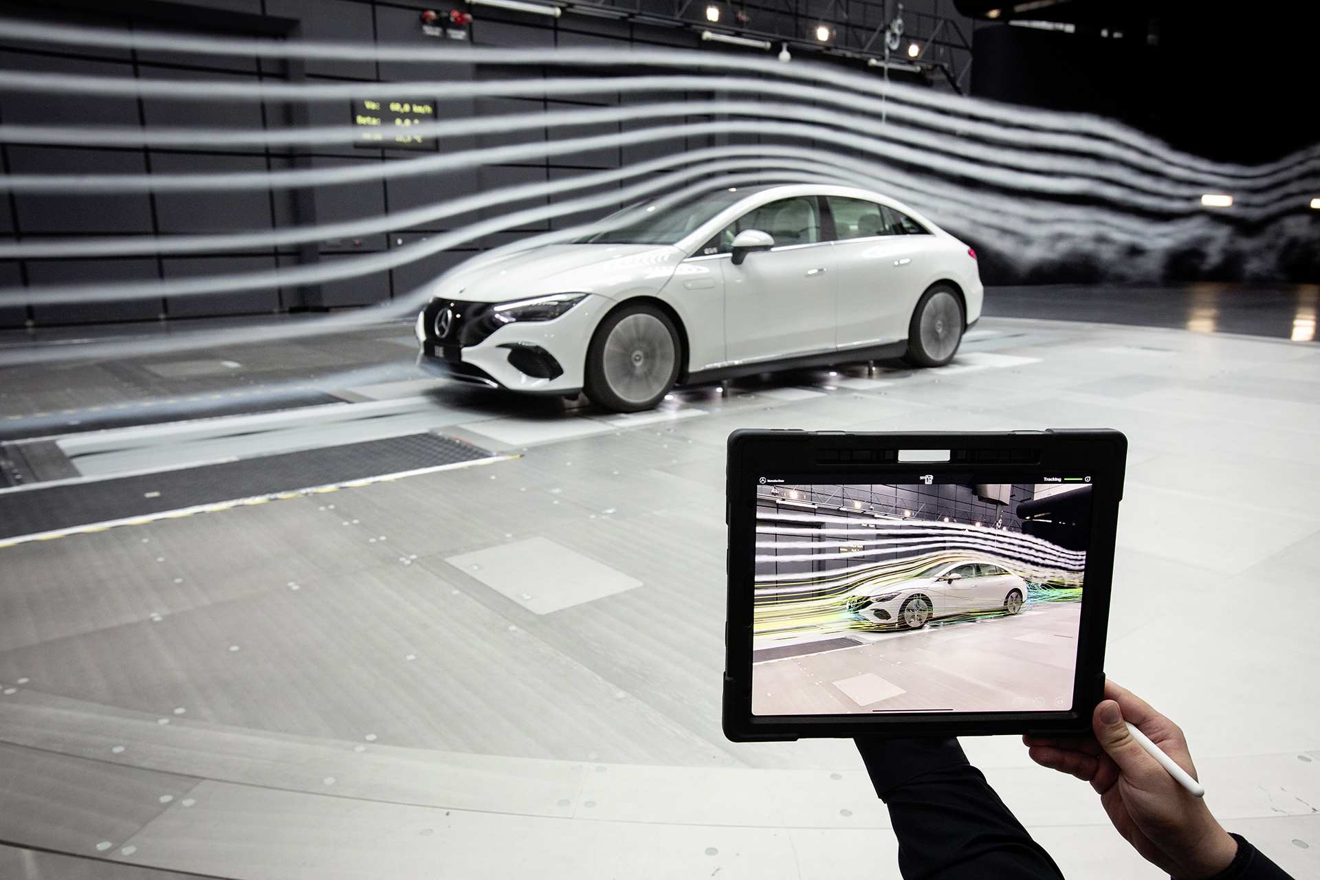 Download 2023 Mercedes-Benz EQE 500 4Matic - Aerodynamics HD Wallpaper 1920x1280 #52