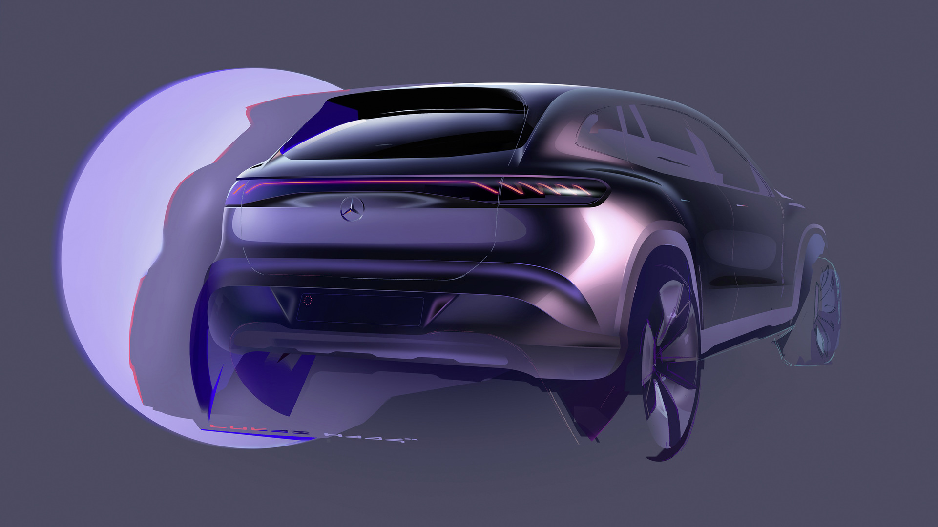 Download 2023 Mercedes-Benz EQS SUV - Design Sketch HD Wallpaper 1921x1080 #99