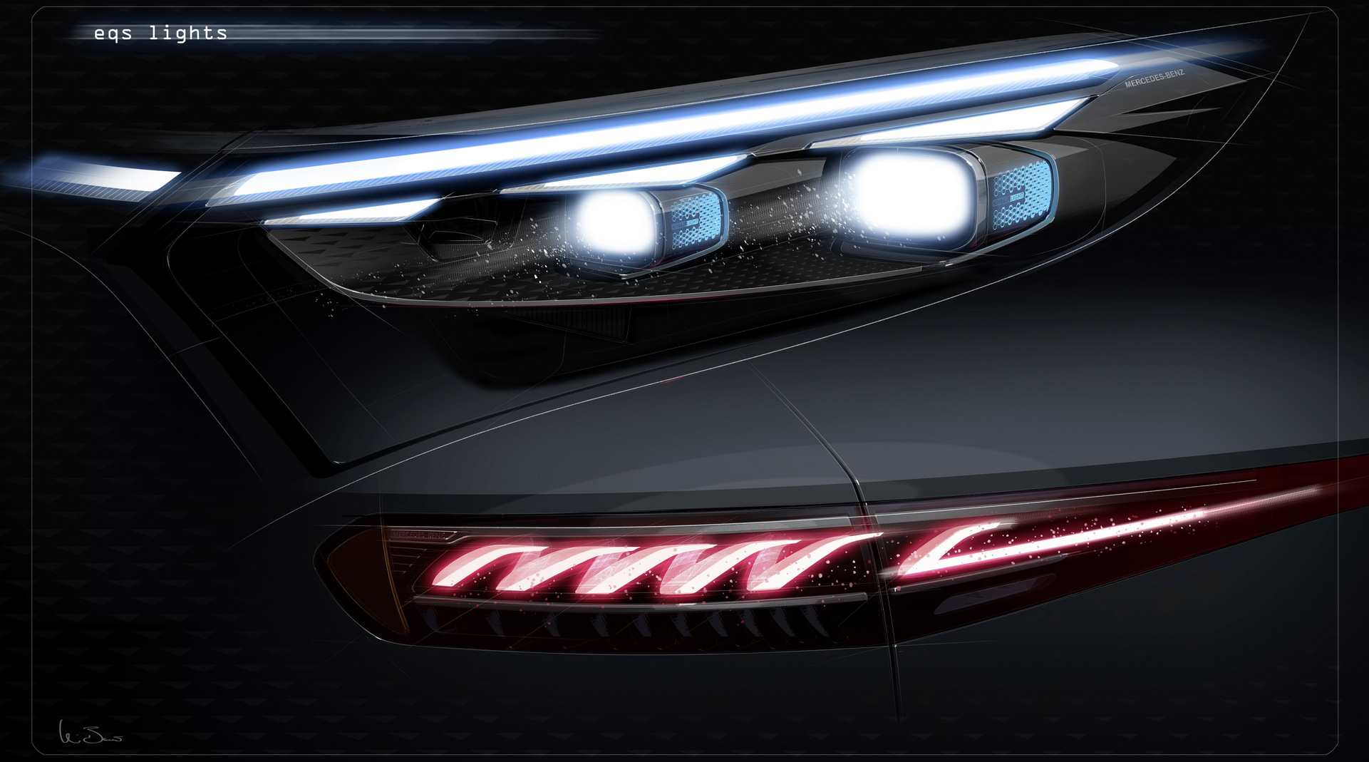 Download 2023 Mercedes-Benz EQS SUV - Design Sketch HD Wallpaper 1921x1069 #100