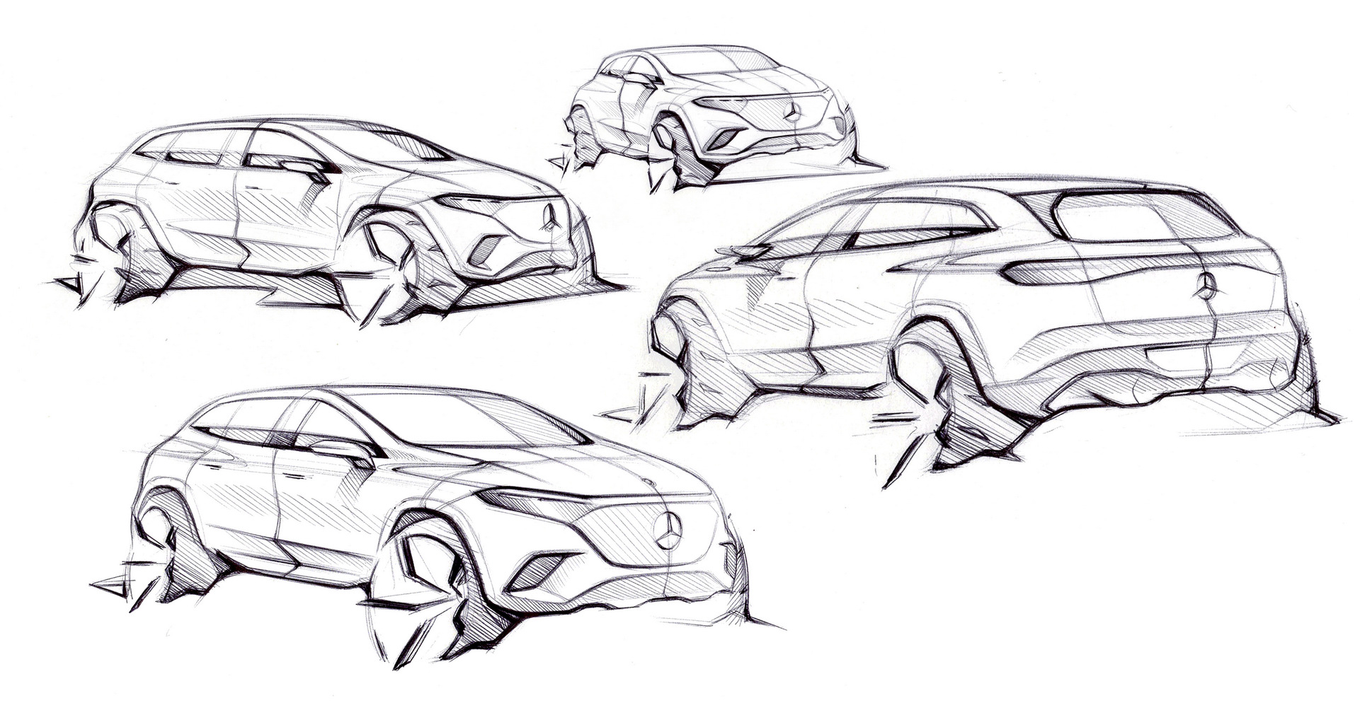 Download 2023 Mercedes-Benz EQS SUV - Design Sketch HD Wallpaper 1921x994 #103