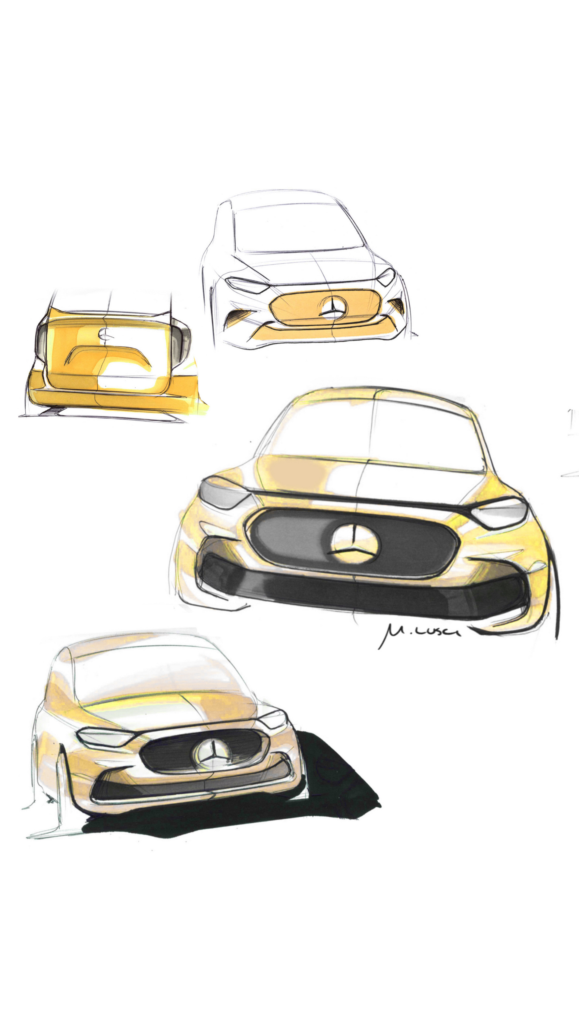 Download 2023 Mercedes-Benz T180 - Design Sketch HD Phone Wallpaper 1921x3415 #35