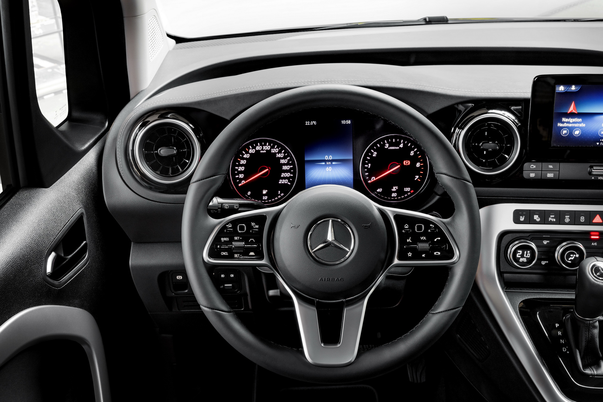 Download 2023 Mercedes-Benz T180 - Interior, Steering Wheel HD Wallpaper 1921x1281 #23