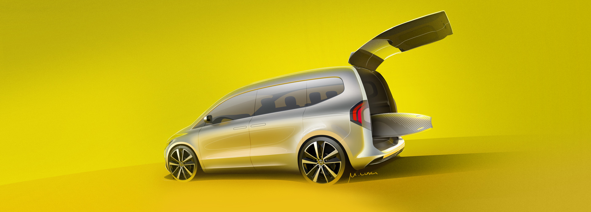 Download 2023 Mercedes-Benz T180d - Design Sketch HD Wallpaper 1921x690 #38