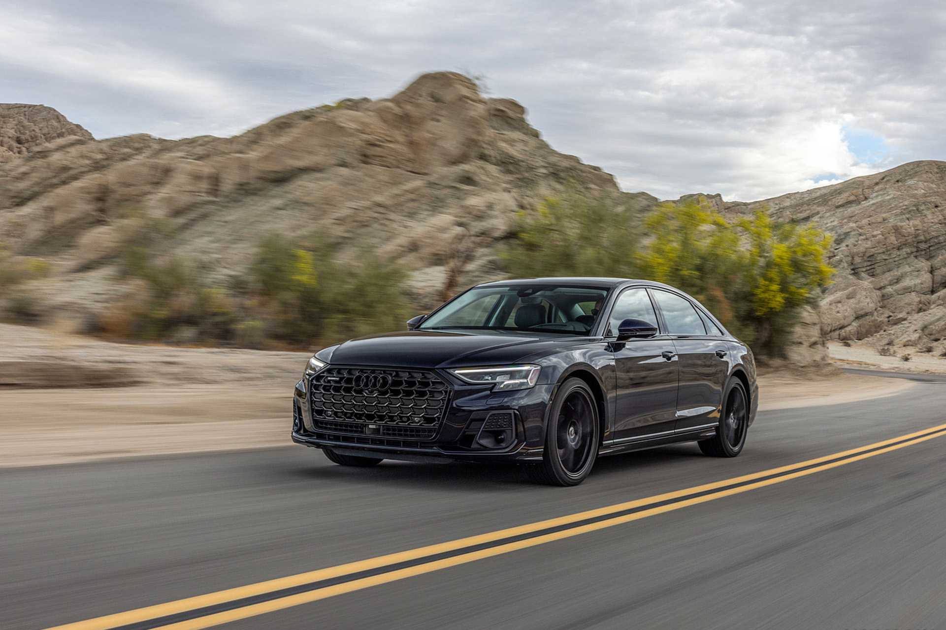 Download 2022 Audi A8 L - US version - Front Three-Quarter HD Wallpaper 1921x1281 #2