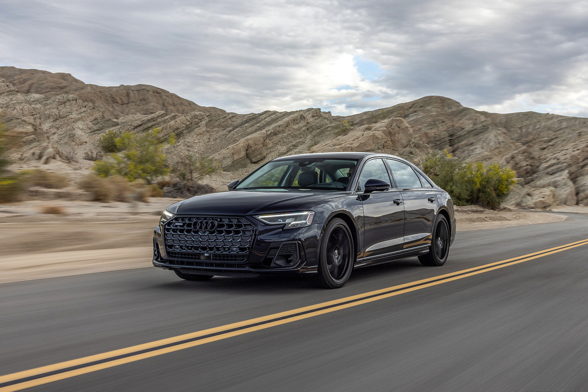 Download 2022 Audi A8 L - US version - Front Three-Quarter HD Wallpaper 1921x1281 #1