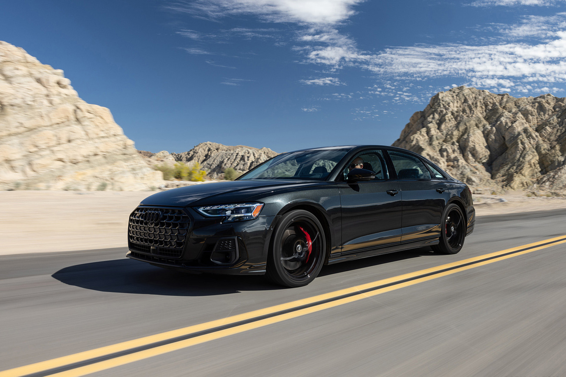 Download 2022 Audi S8 - US version - Front Three-Quarter HD Wallpaper 1921x1281 #1