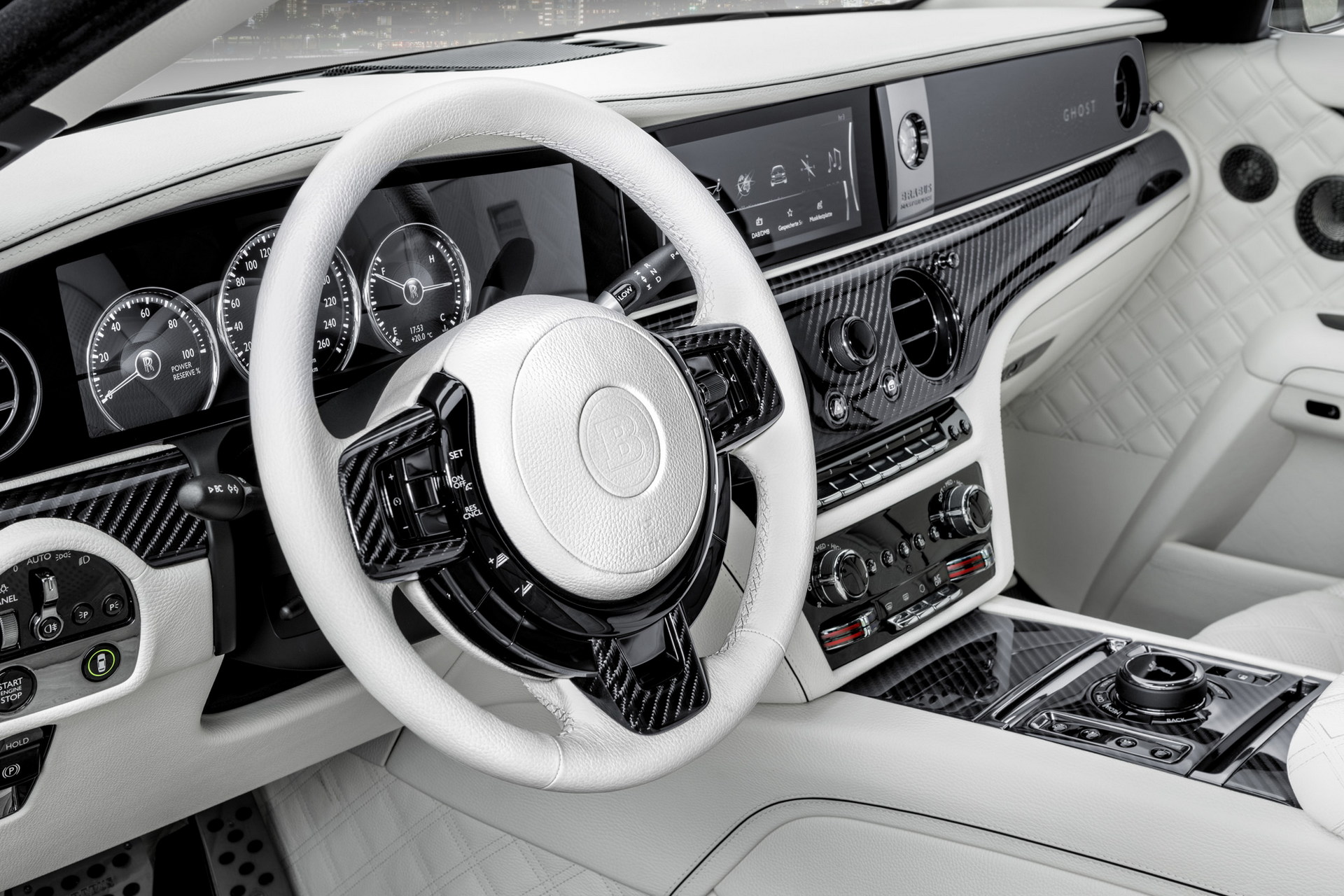 Download 2022 Brabus 700 based on Rolls-Royce Ghost Extended - Interior, Steering Wheel HD Wallpaper 1920x1280 #85