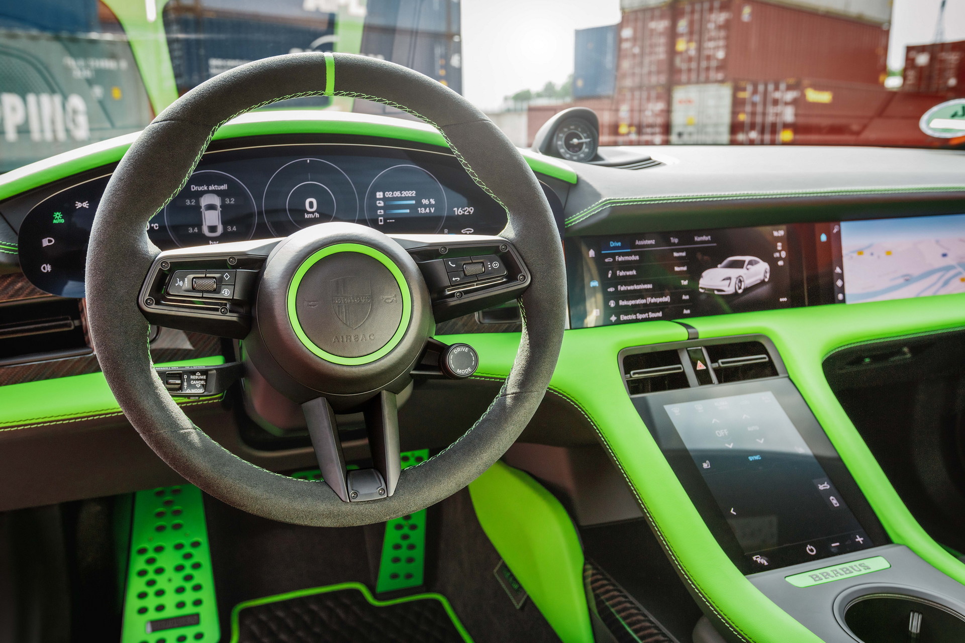 Download 2022 Brabus Porsche Taycan Turbo S - Interior, Steering Wheel HD Wallpaper 1920x1280 #67