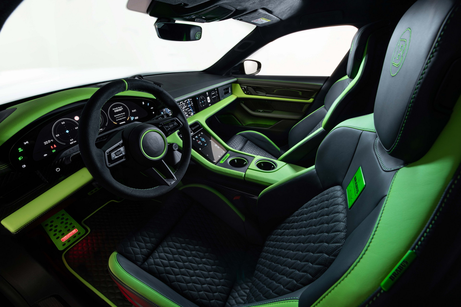 Download 2022 Brabus Porsche Taycan Turbo S - Interior HD Wallpaper 1920x1280 #86