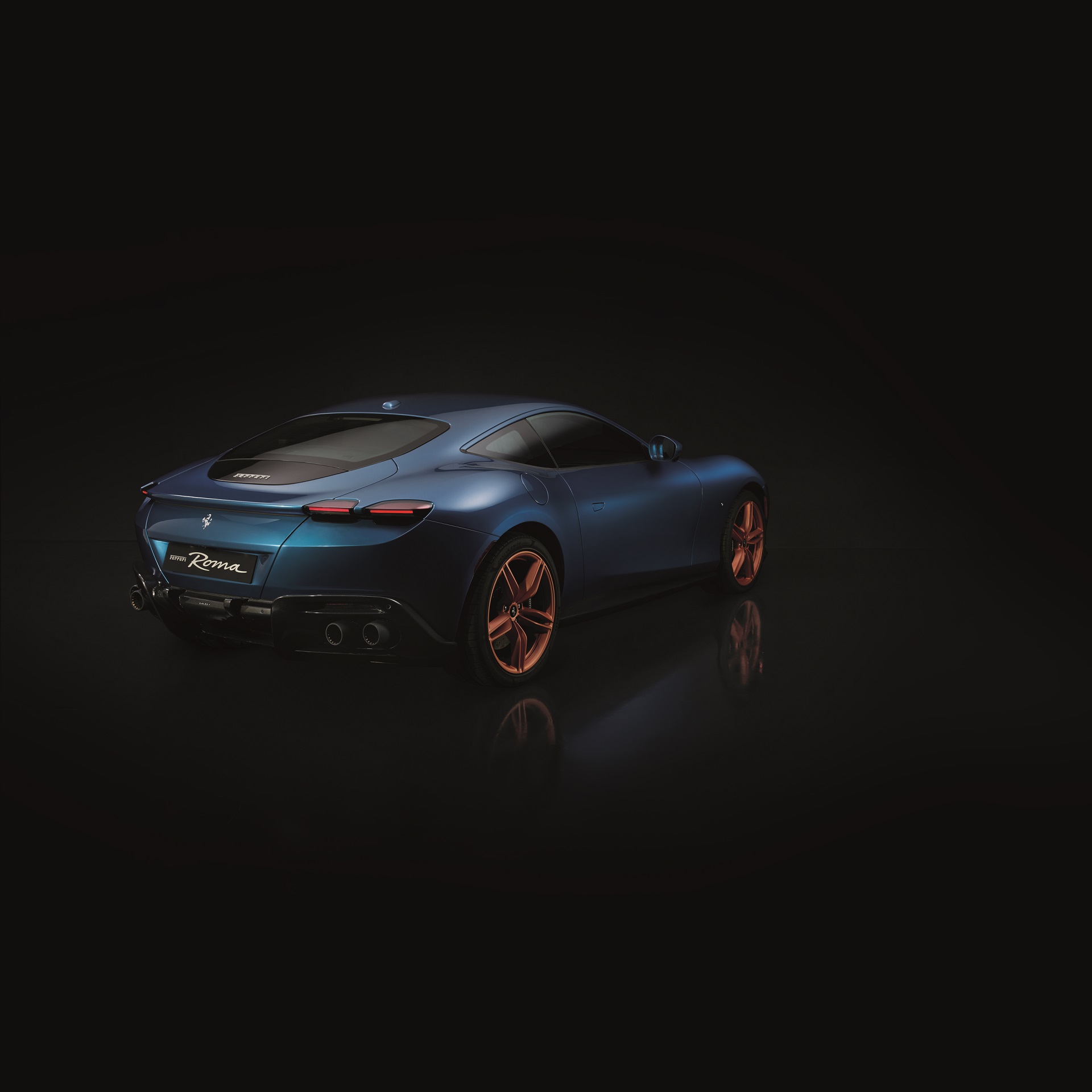 Download 2022 Ferrari Roma for Cool Hunting - Rear Three-Quarter HD Wallpaper 1920x1920 #2
