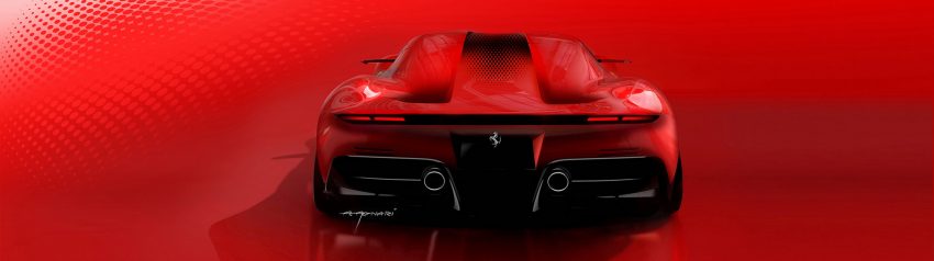2022 Ferrari SP48 Unica - Design Sketch Wallpaper 850x238 #15