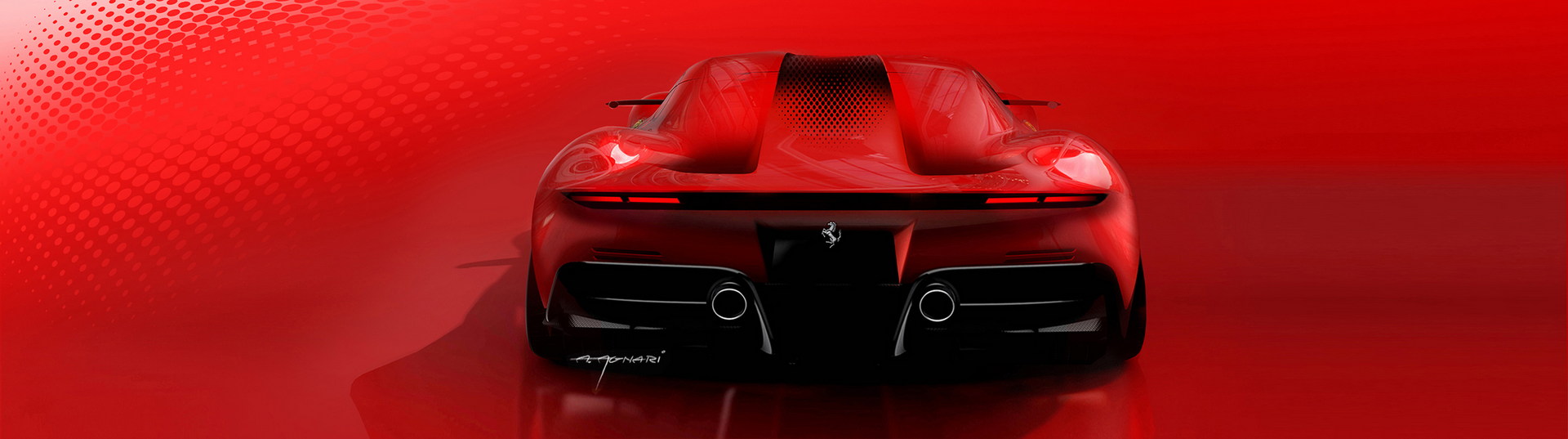 Download 2022 Ferrari SP48 Unica - Design Sketch HD Wallpaper 1920x537 #15