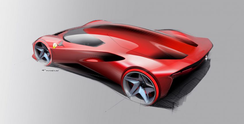 2022 Ferrari SP48 Unica - Design Sketch Wallpaper 850x432 #19