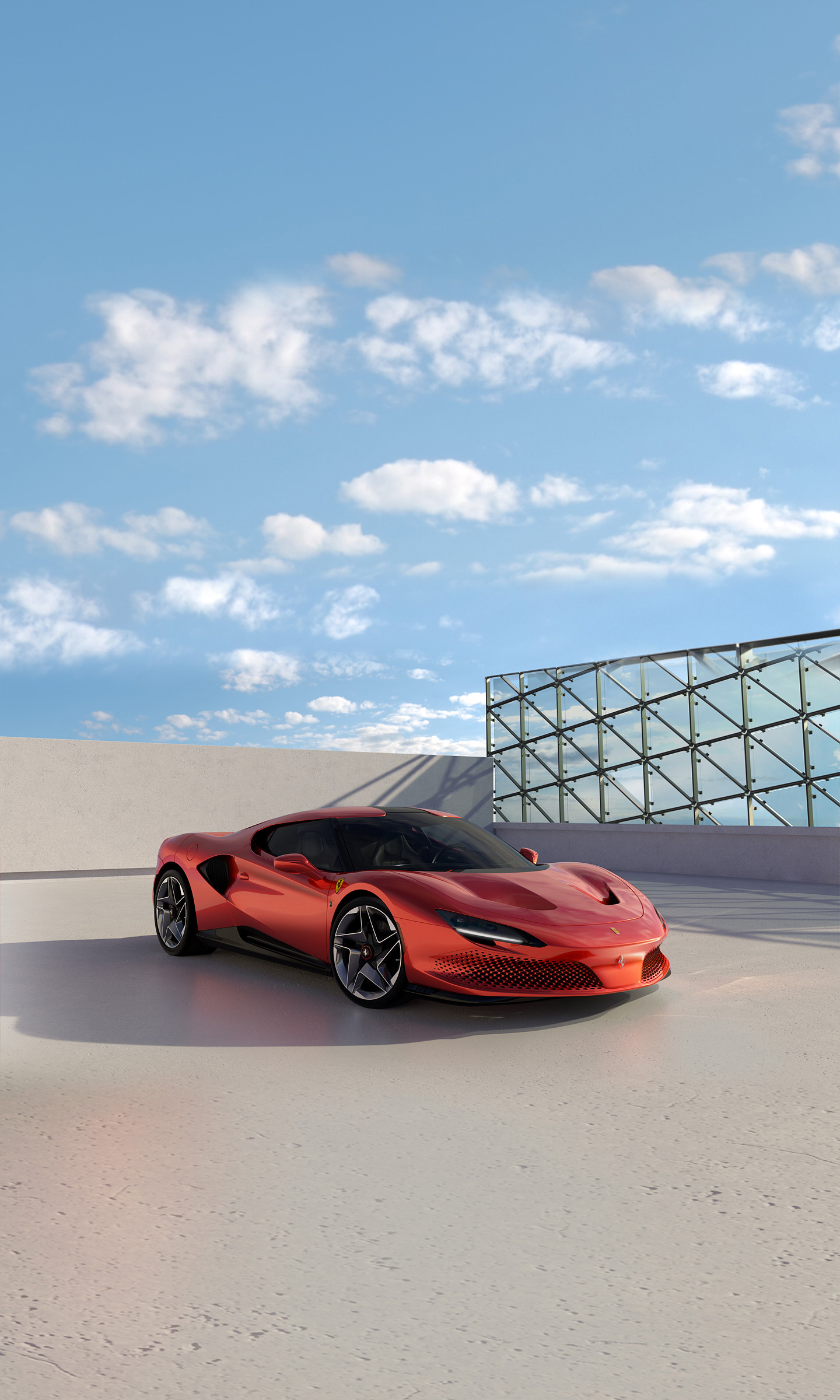 Download 2022 Ferrari SP48 Unica - Front Three-Quarter HD Phone Wallpaper 1440x2400 #2