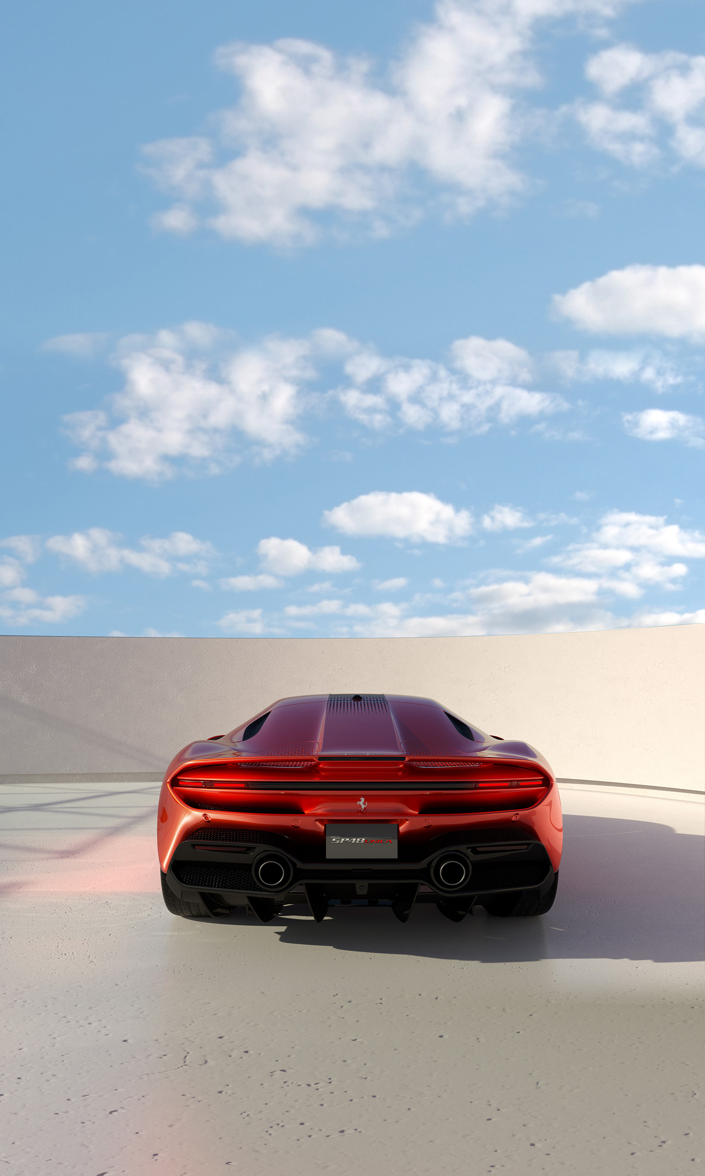 Download 2022 Ferrari SP48 Unica - Rear HD Phone Wallpaper 1440x2400 #7