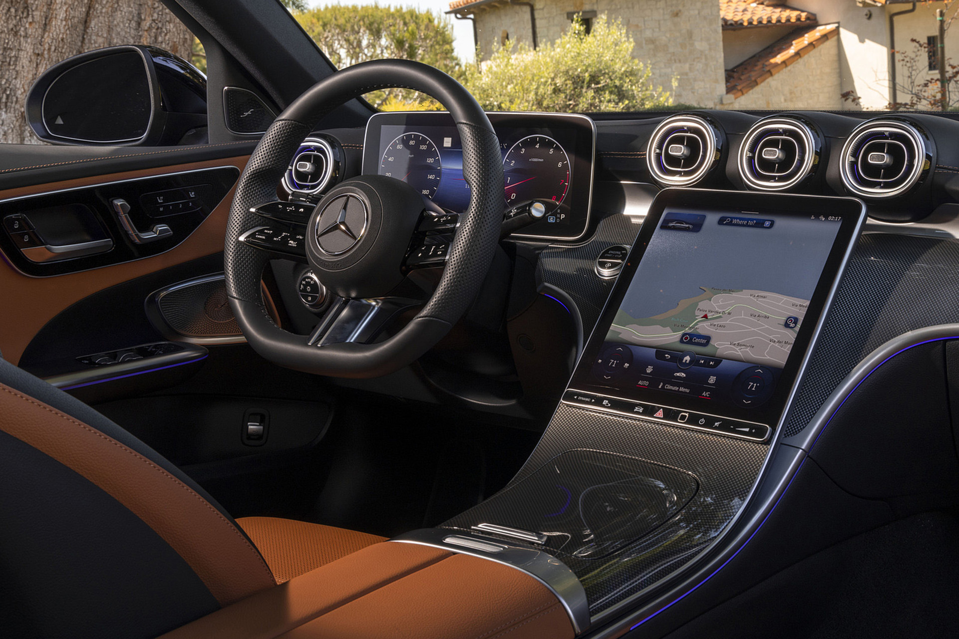 Download 2022 Mercedes-Benz C 300 4Matic - US version - Interior HD Wallpaper 1921x1280 #68