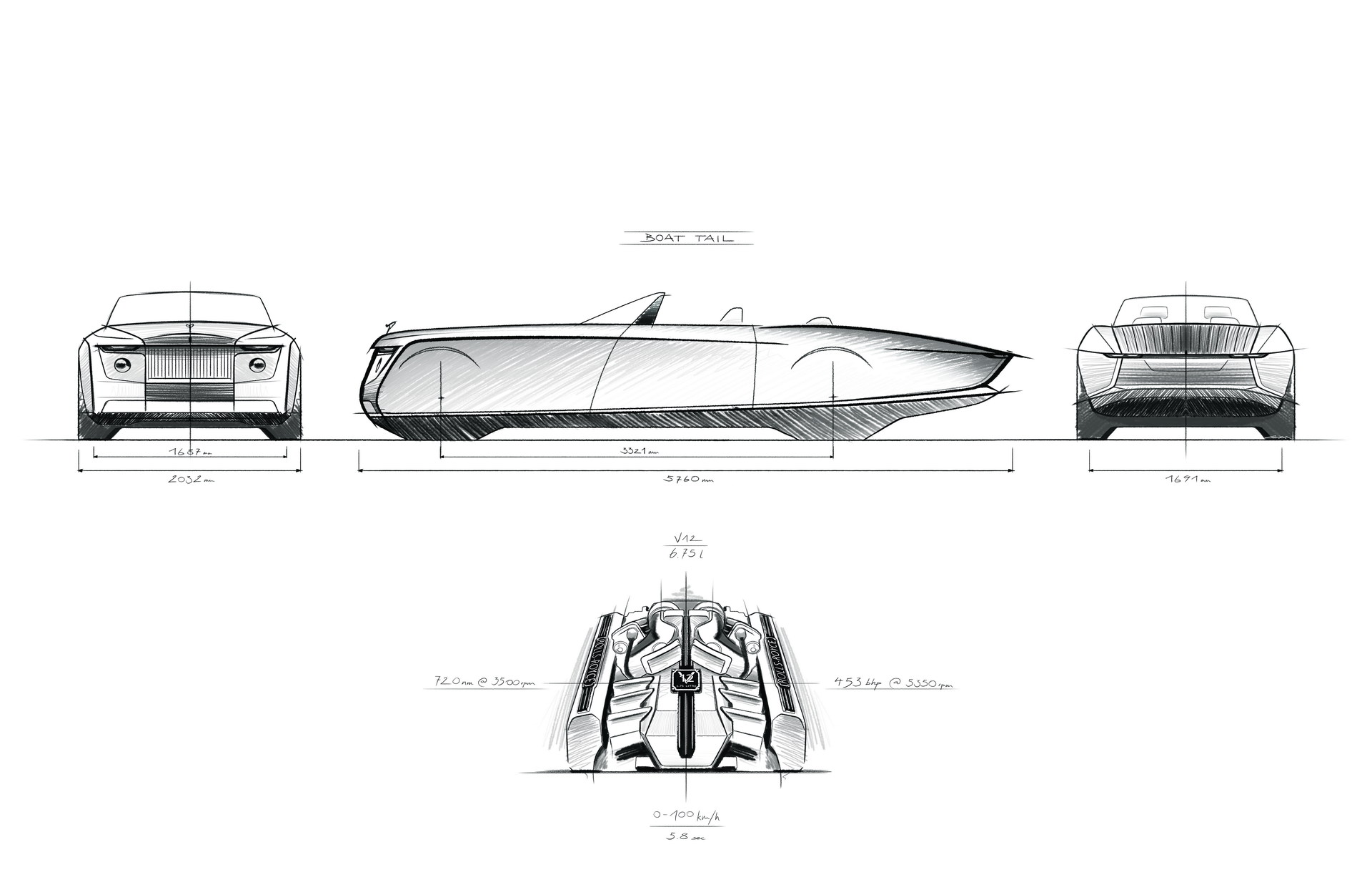 Download 2022 Rolls-Royce Boat Tail - Design Sketch HD Wallpaper 1920x1234 #49