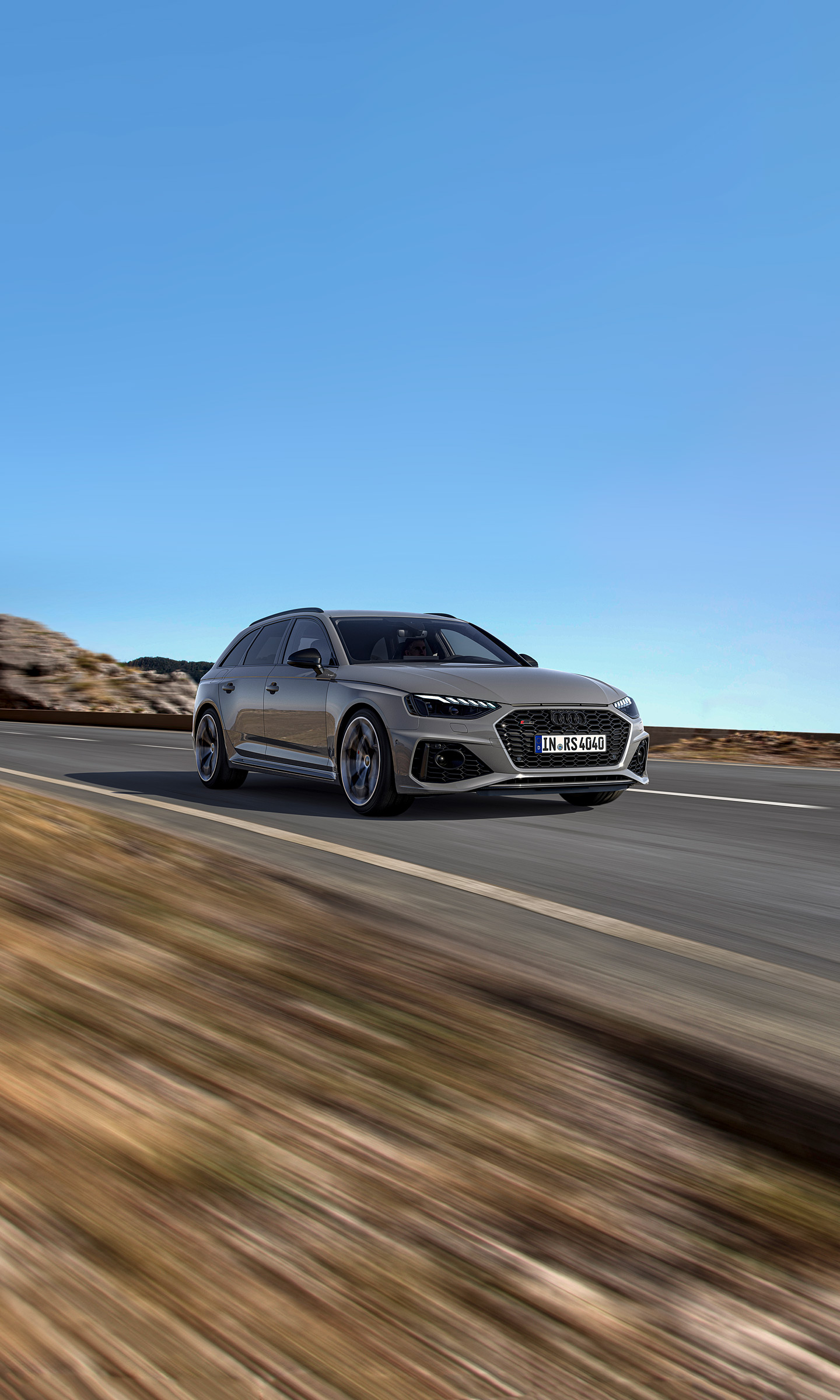 Download 2023 Audi RS4 Avant Competition Plus - Front Three-Quarter HD Phone Wallpaper 1440x2400 #2