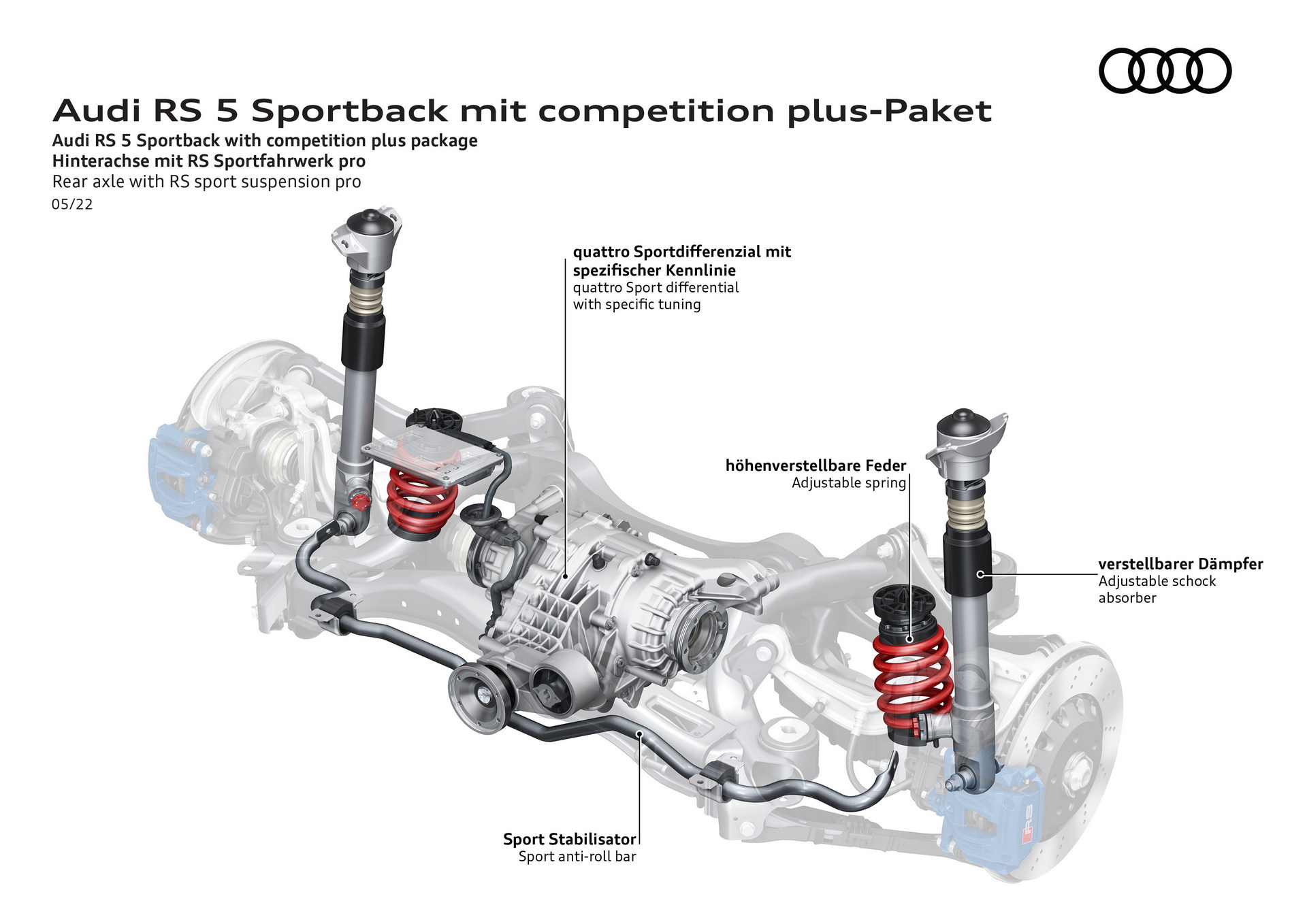 Download 2023 Audi RS4 Avant Competition Plus - Rear axle with RS sport suspension pro HD Wallpaper 1920x1358 #48