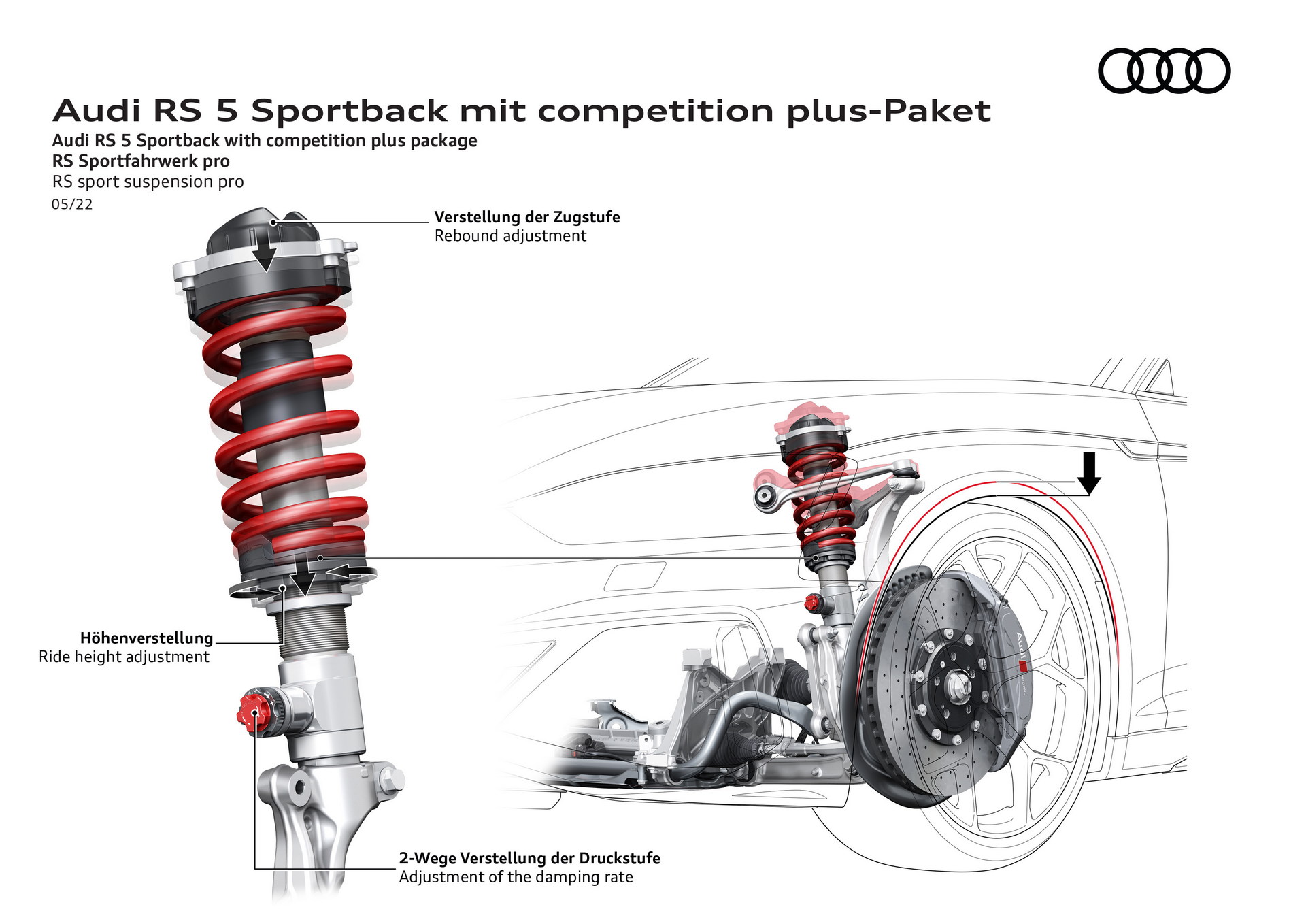 Download 2023 Audi RS5 Coupé Competition Plus - RS sport suspension pro HD Wallpaper 1920x1358 #112