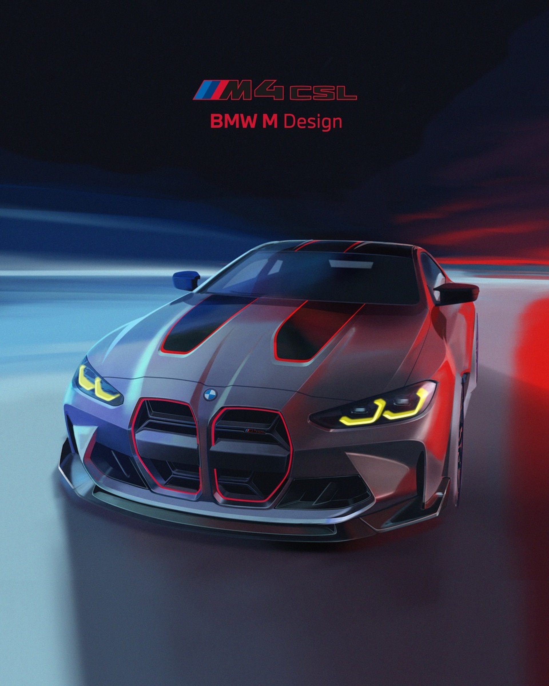 Download 2023 BMW M4 CSL - Design Sketch HD Phone Wallpaper 1920x2400 #147
