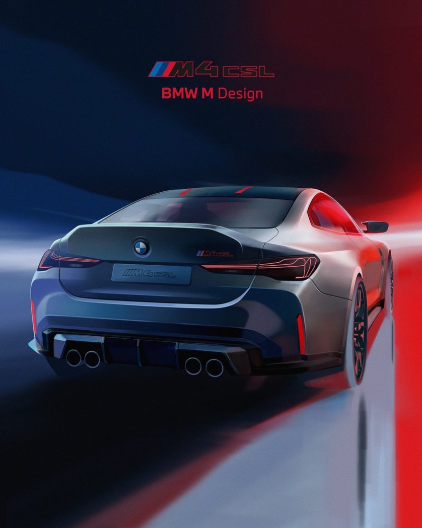 2023 BMW M4 CSL - Design Sketch Phone Wallpaper 850x1063 #149