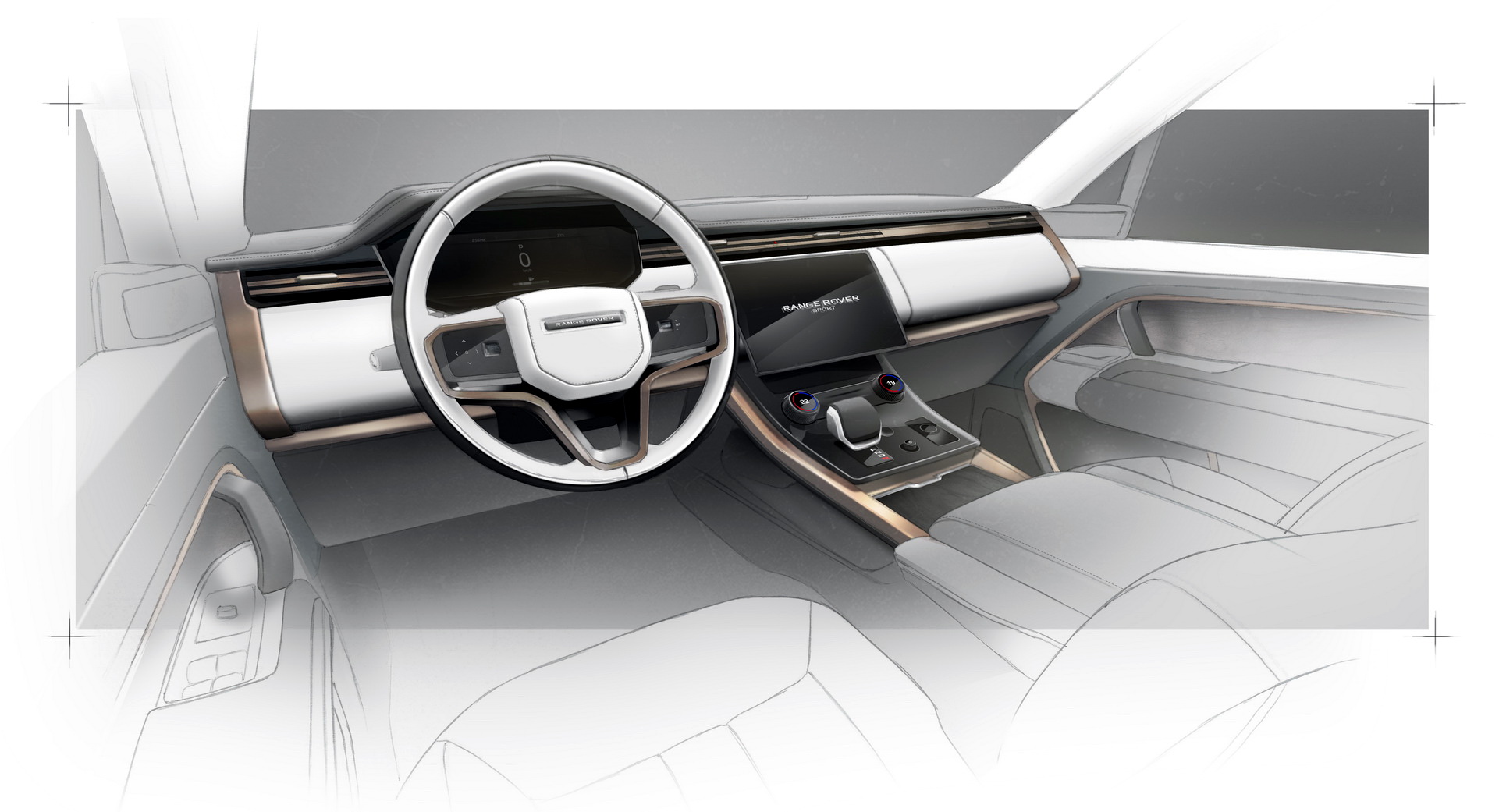 Download 2023 Land Rover Range Rover Sport - Design Sketch HD Wallpaper 1921x1041 #96