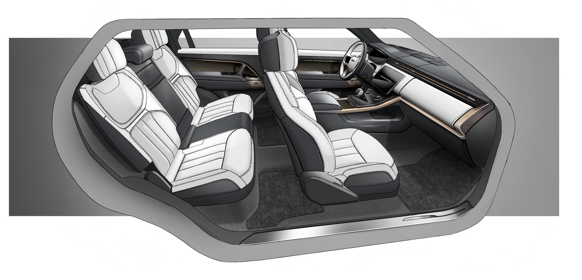 Download 2023 Land Rover Range Rover Sport - Design Sketch HD Wallpaper 1921x925 #97