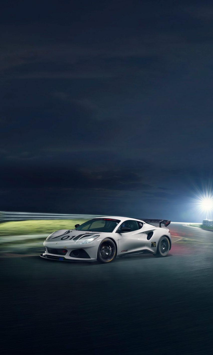 2023 Lotus Emira GT4 - Front Three-Quarter Phone Wallpaper 850x1417 #20