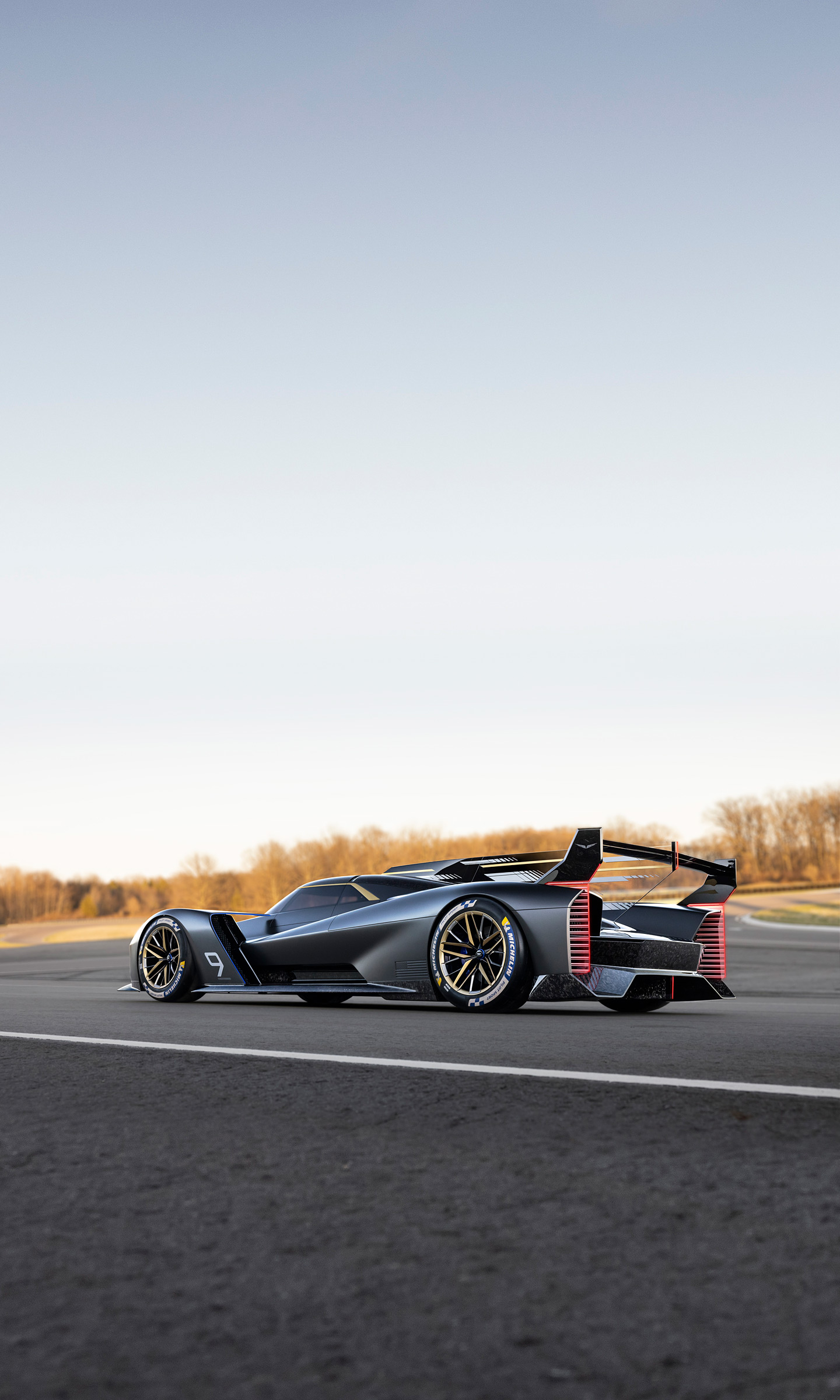 Download 2023 Cadillac Project GTP Hypercar - Rear Three-Quarter HD Phone Wallpaper 1440x2400 #5