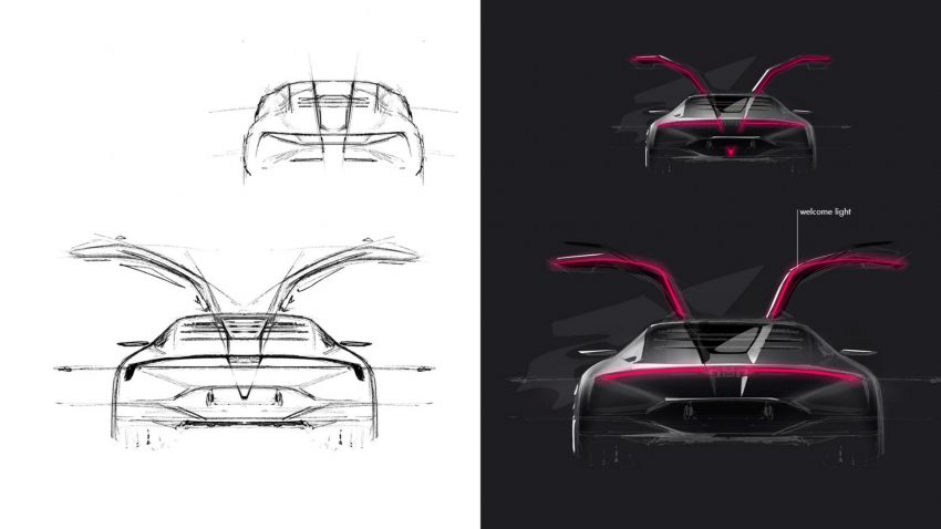 2022 DeLorean Alpha 5 Concept - Design Sketch Wallpaper 850x478 #55
