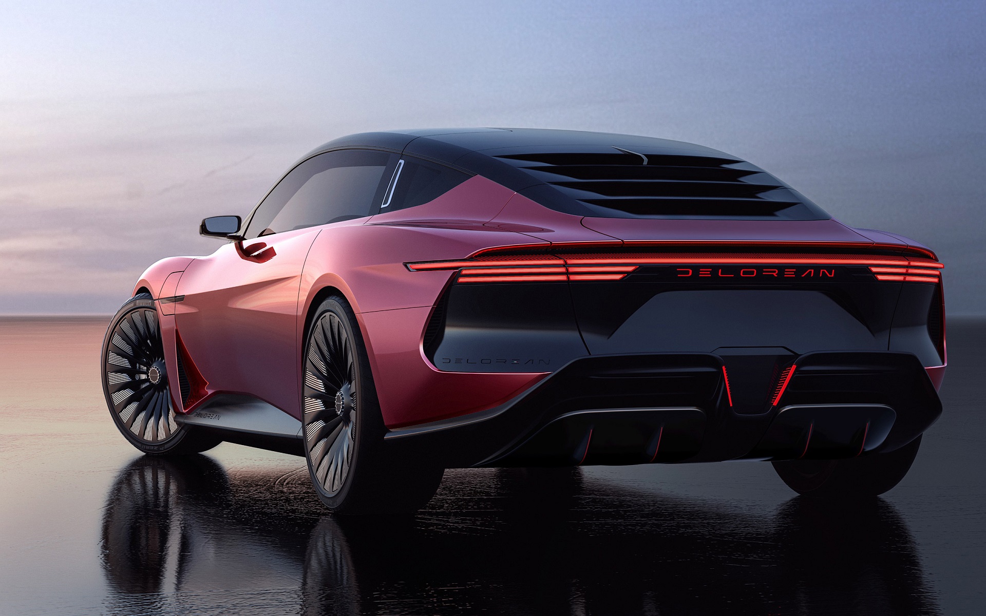 Download 2022 DeLorean Alpha 5 Concept - Rear HD Wallpaper 1920x1200 #3