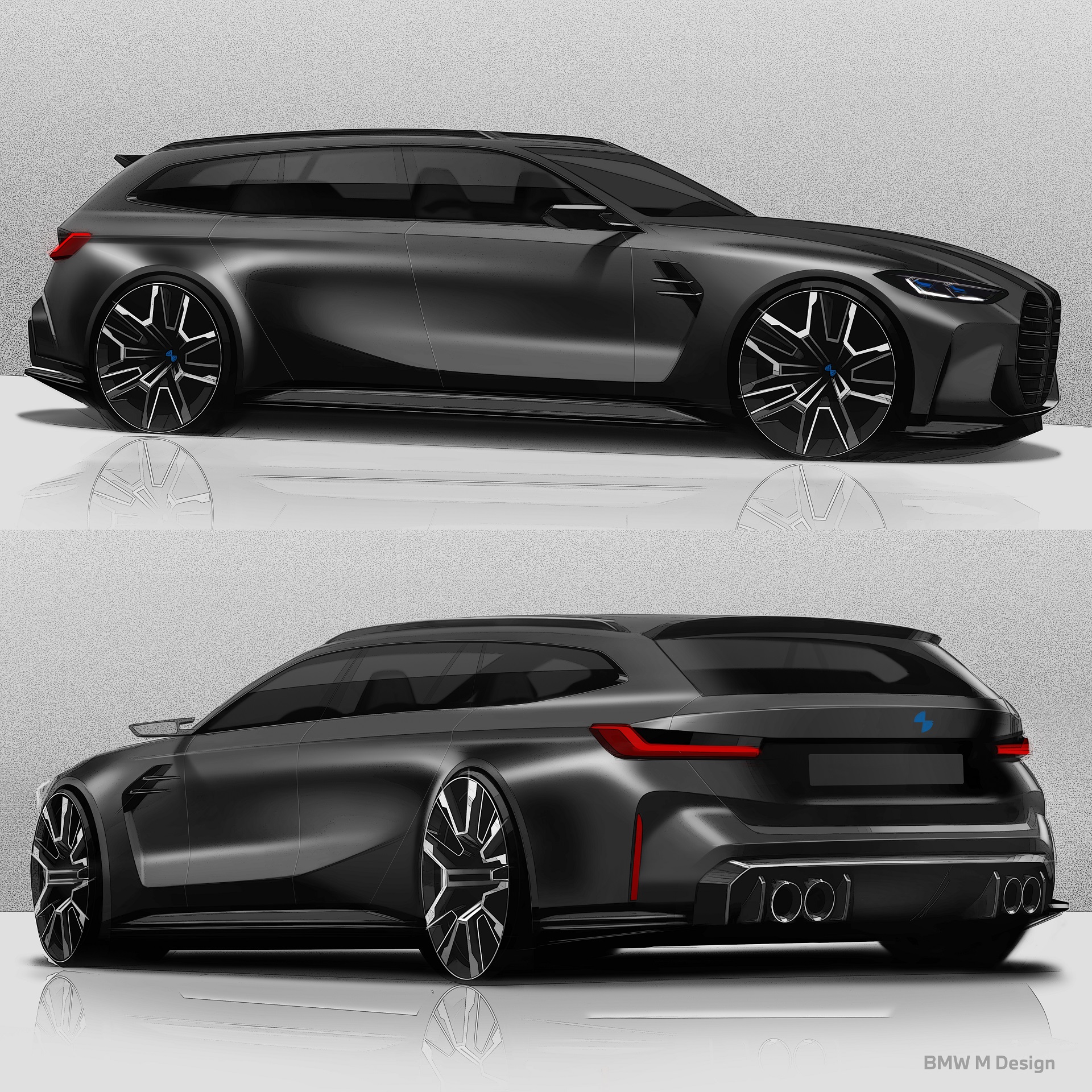 Download 2023 BMW M3 Touring - Design Sketch HD Wallpaper 1920x1920 #169