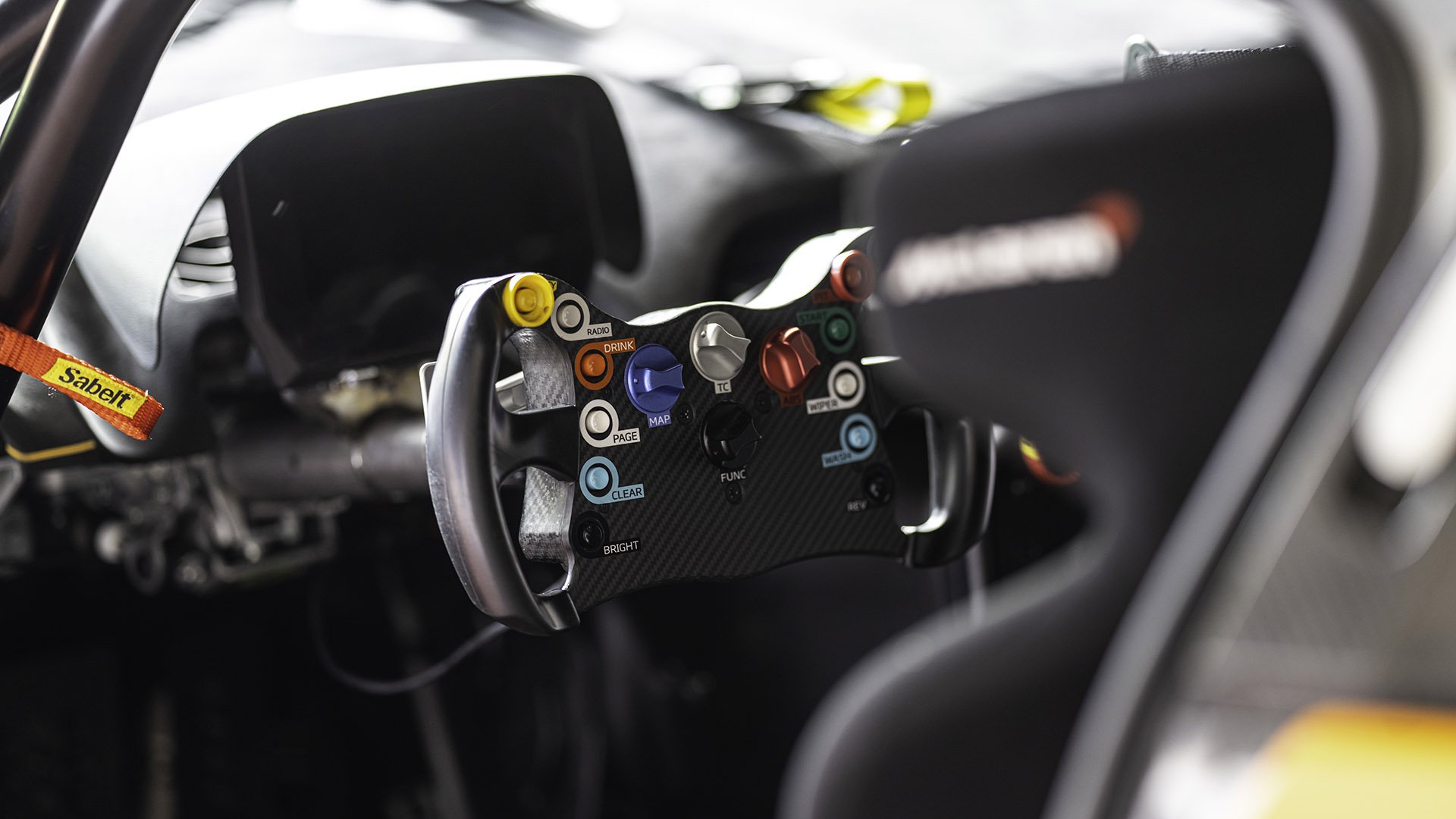 Download 2023 McLaren Artura GT4 - Interior, Steering Wheel HD Wallpaper 1920x1080 #5