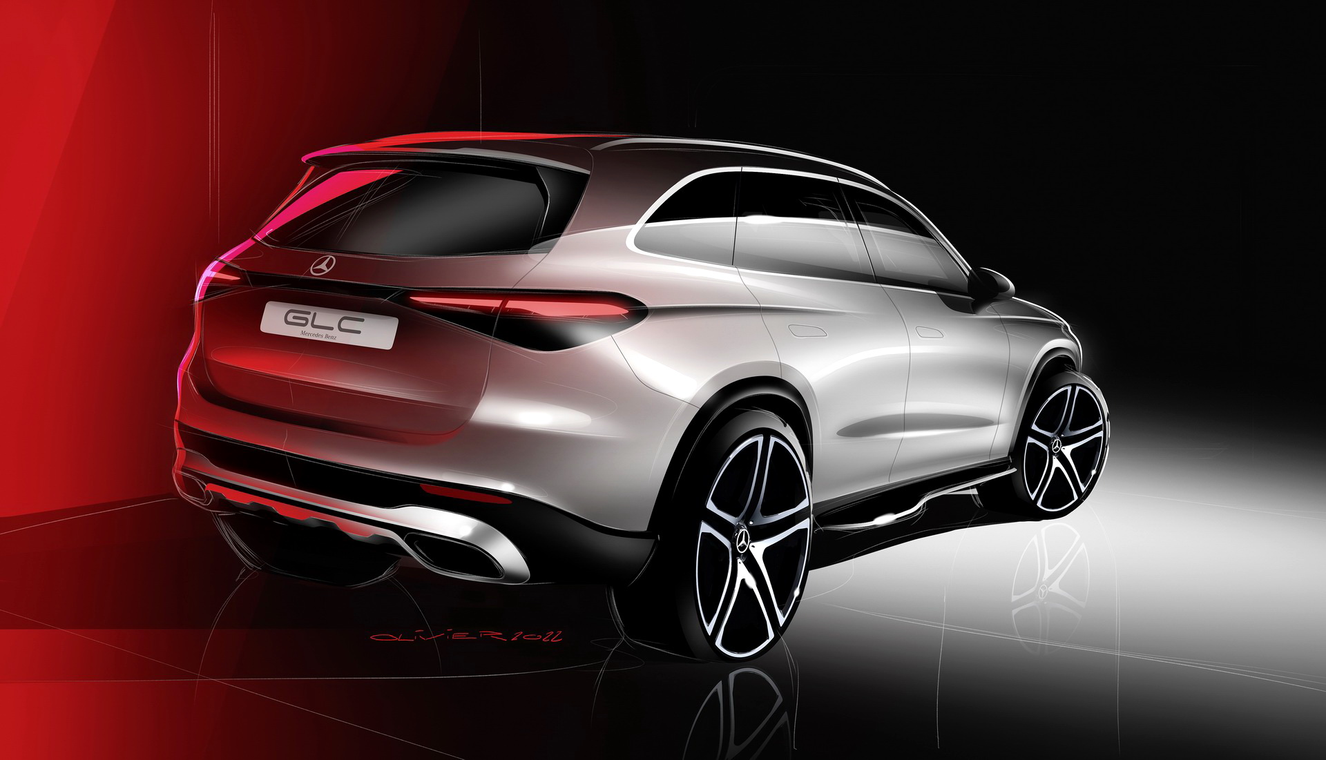 Download 2023 Mercedes-Benz GLC - Design Sketch HD Wallpaper 1920x1101 #95