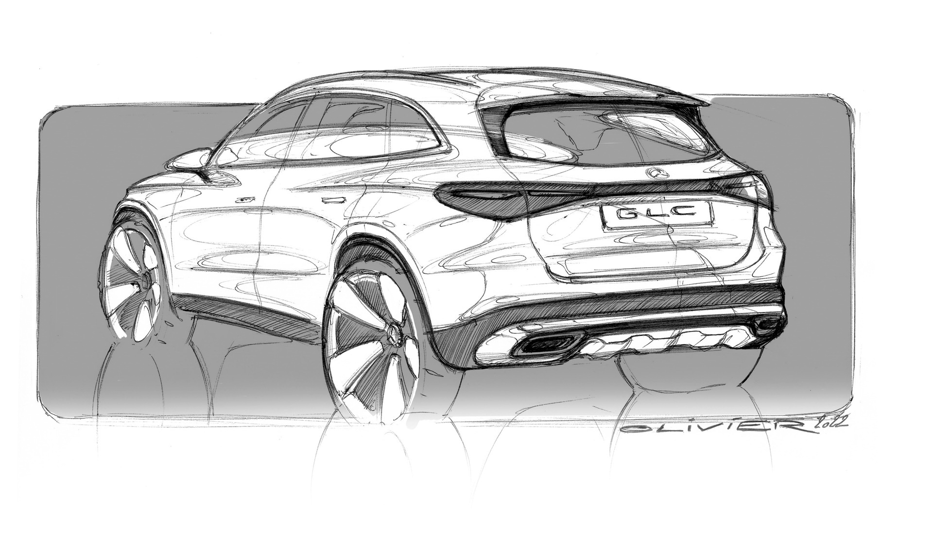 Download 2023 Mercedes-Benz GLC - Design Sketch HD Wallpaper 1920x1101 #96