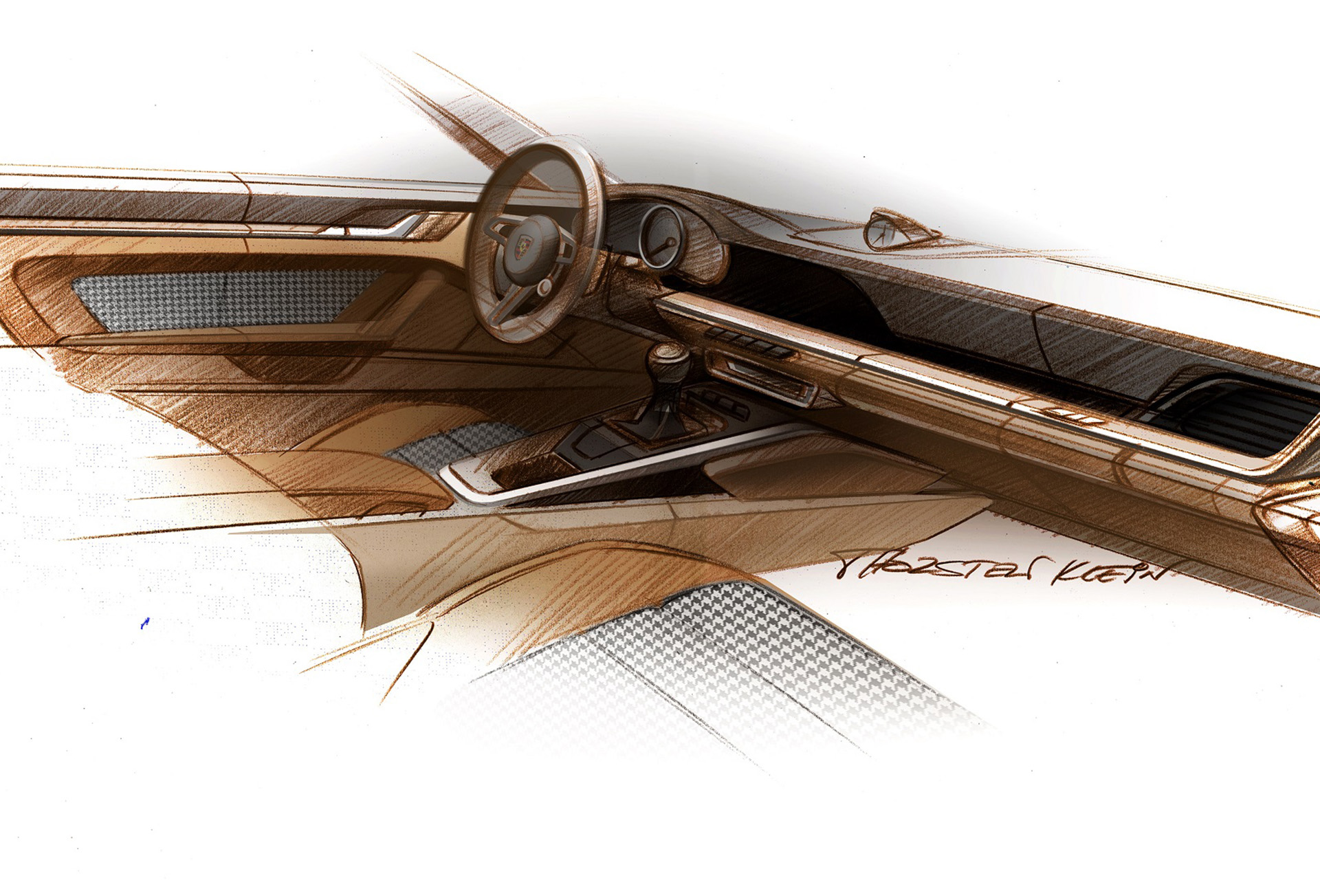 Download 2023 Porsche 911 Sport Classic - Design Sketch HD Wallpaper 1920x1280 #93