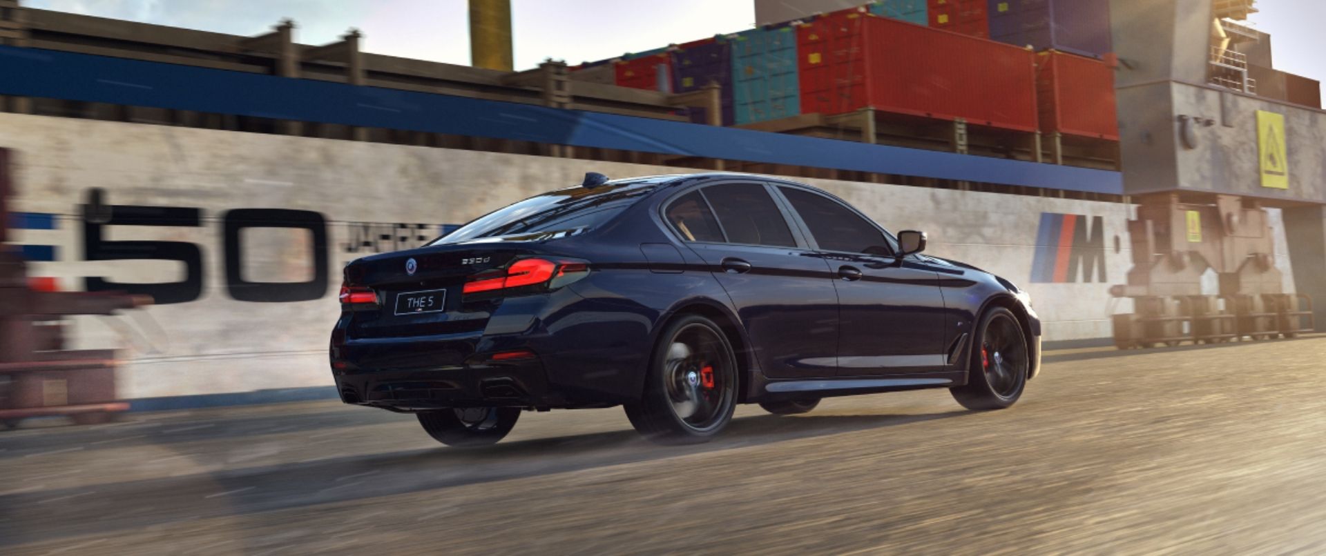 Download 2022 BMW 530i M Sport 50 Jahre M Edition - Rear Three-Quarter HD Wallpaper 1920x806 #4