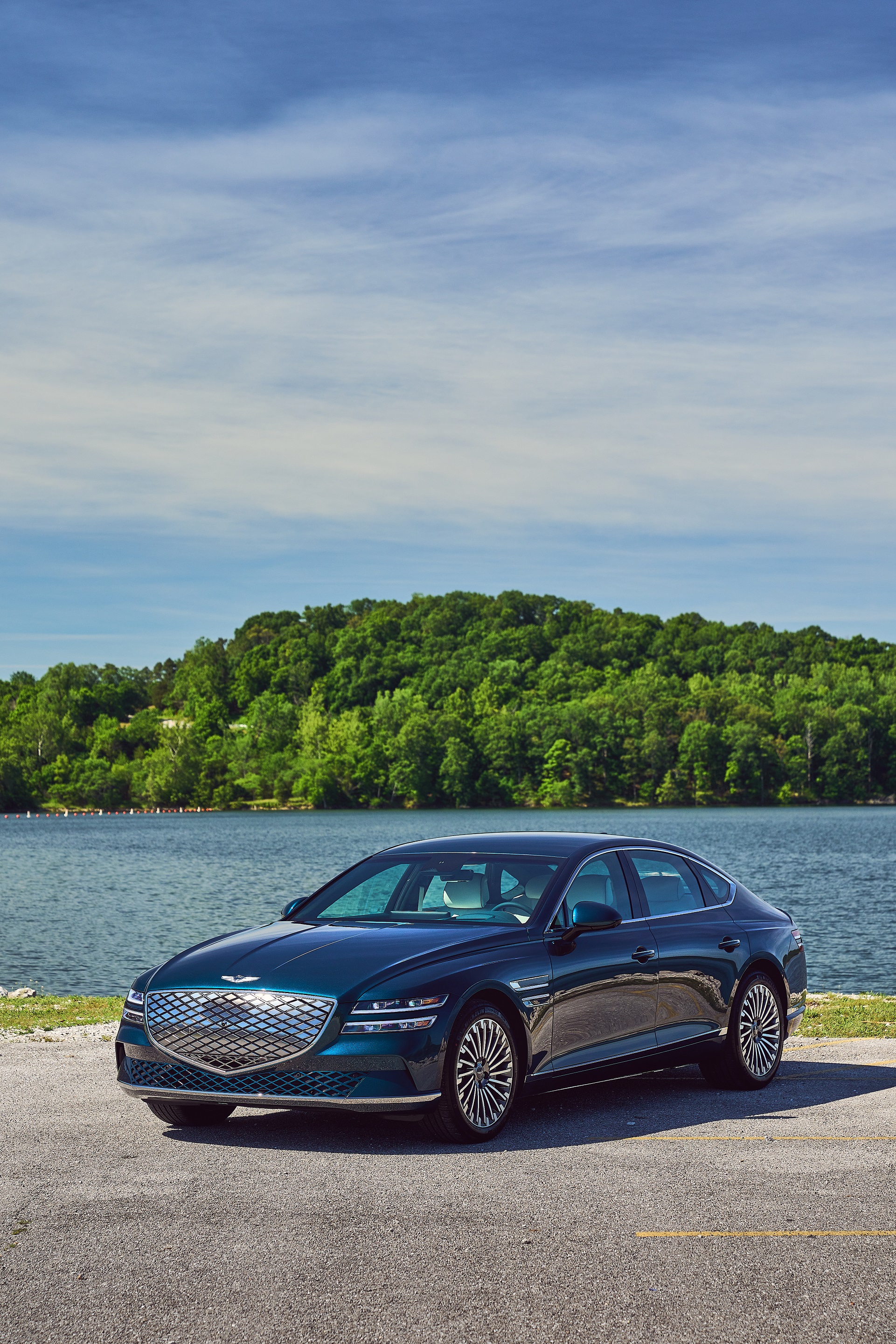 Download 2022 Genesis Electrified G80 - Front Three-Quarter HD Phone Wallpaper 1921x2881 #36
