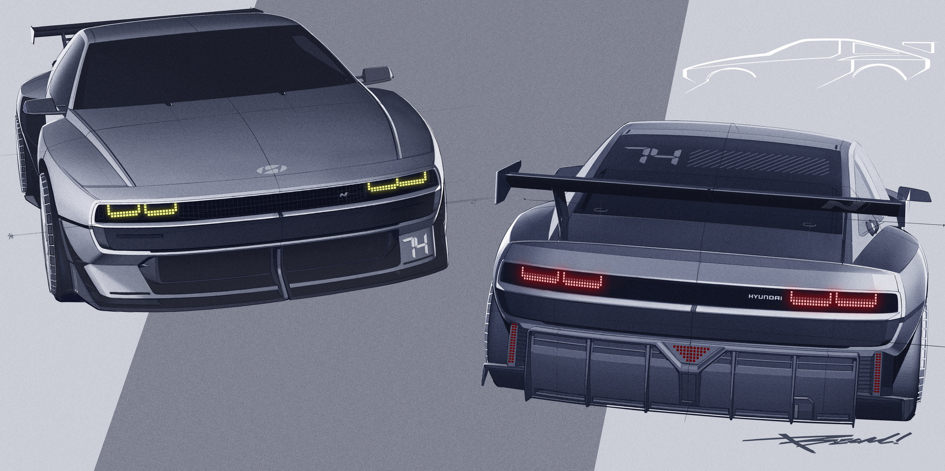 Download 2022 Hyundai N Vision 74 Concept - Design Sketch HD Wallpaper 1920x958 #26