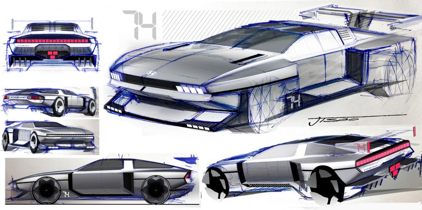 2022 Hyundai N Vision 74 Concept - Design Sketch Wallpaper 850x424 #29