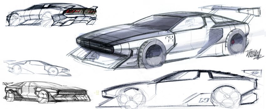 2022 Hyundai N Vision 74 Concept - Design Sketch Wallpaper 850x348 #30