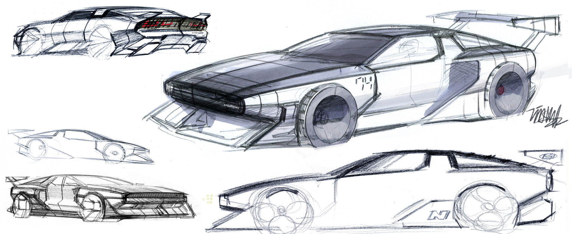 Download 2022 Hyundai N Vision 74 Concept - Design Sketch HD Wallpaper 1920x787 #30
