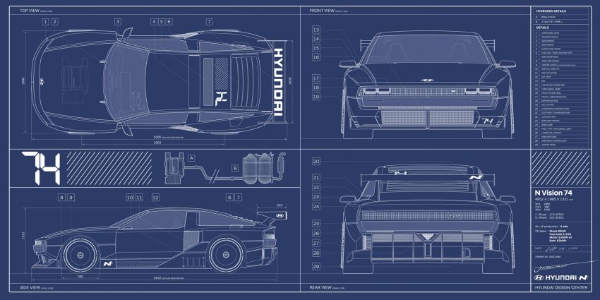 2022 Hyundai N Vision 74 Concept - Dimensions Wallpaper 850x425 #34